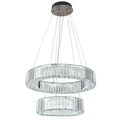 LED Krystalpendel dæmpbar LED/65W/230V 3000-6500K skinnende krom + fjernbetjening