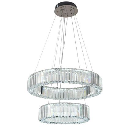 LED krystalpendel dæmpbar LED/65W/230V 3000-6500K krom + fjernbetjening