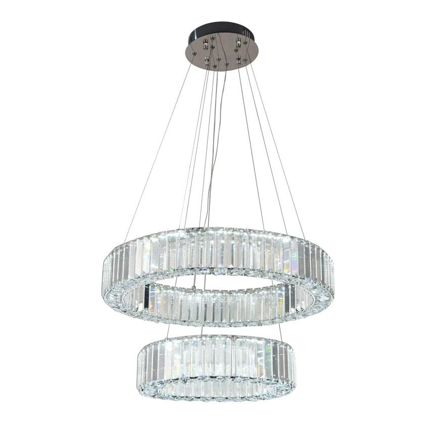 LED Krystalpendel dæmpbar LED/65W/230V 3000-6500K skinnende krom + fjernbetjening
