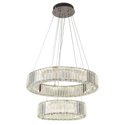LED Krystalpendel dæmpbar LED/65W/230V 3000-6500K skinnende krom + fjernbetjening