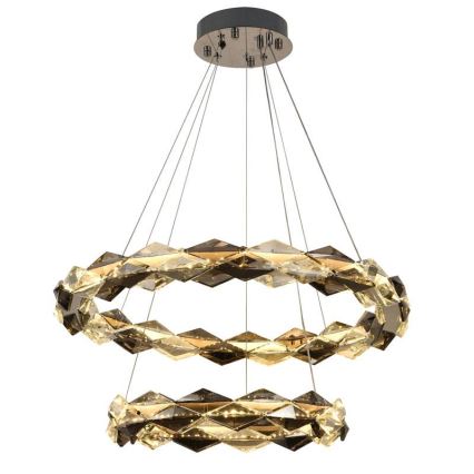 LED Krystalpendel dæmpbar LED/65W/230V 3000-6500K skinnende krom + fjernbetjening