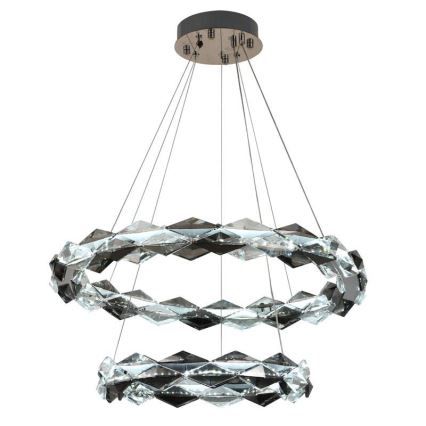 LED Krystalpendel dæmpbar LED/65W/230V 3000-6500K skinnende krom + fjernbetjening