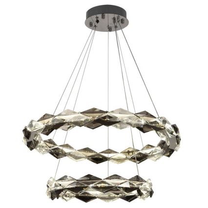 LED Krystalpendel dæmpbar LED/65W/230V 3000-6500K skinnende krom + fjernbetjening
