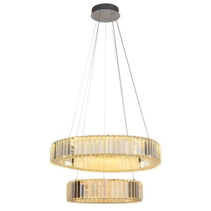 LED Krystalpendel dæmpbar LED/65W/230V 3000-6500K skinnende krom + fjernbetjening