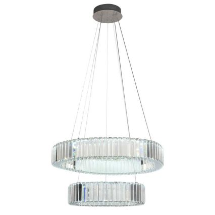LED Krystalpendel dæmpbar LED/65W/230V 3000-6500K skinnende krom + fjernbetjening