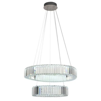 LED krystalpendel dæmpbar LED/65W/230V 3000-6500K krom + fjernbetjening