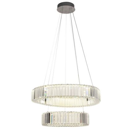LED Krystalpendel dæmpbar LED/65W/230V 3000-6500K skinnende krom + fjernbetjening