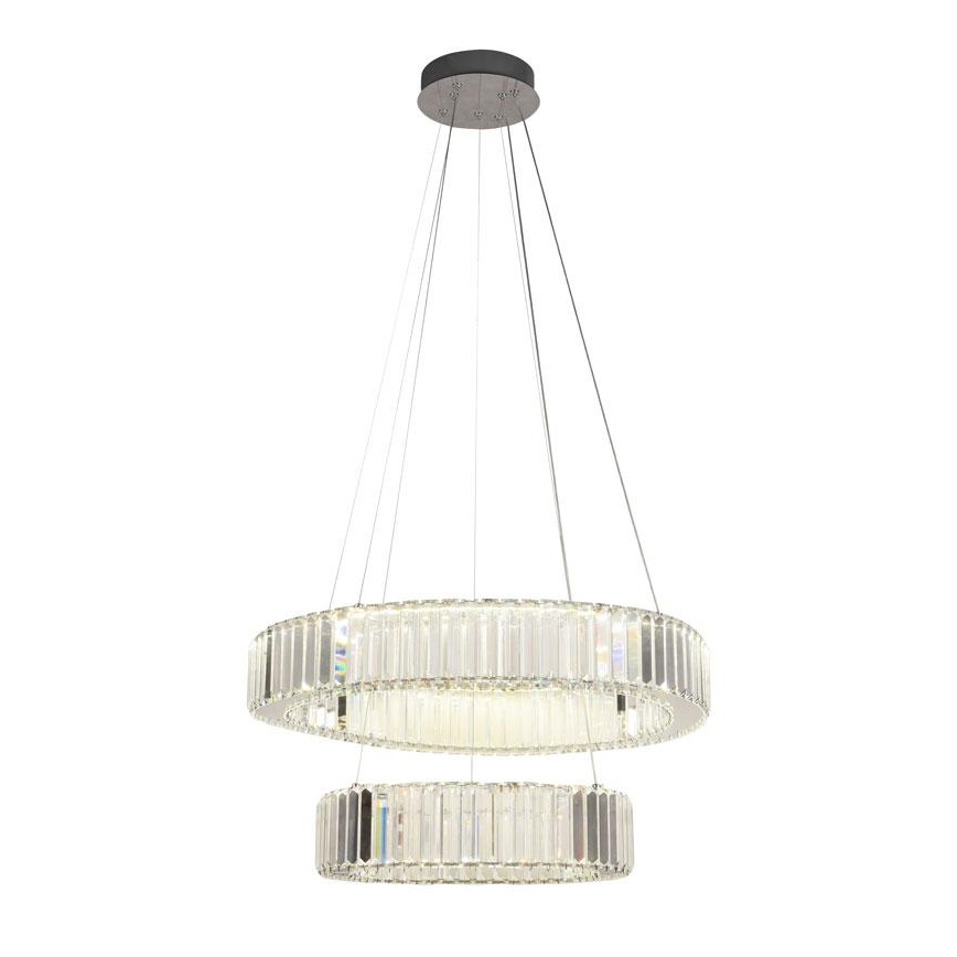 LED Krystalpendel dæmpbar LED/65W/230V 3000-6500K skinnende krom + fjernbetjening