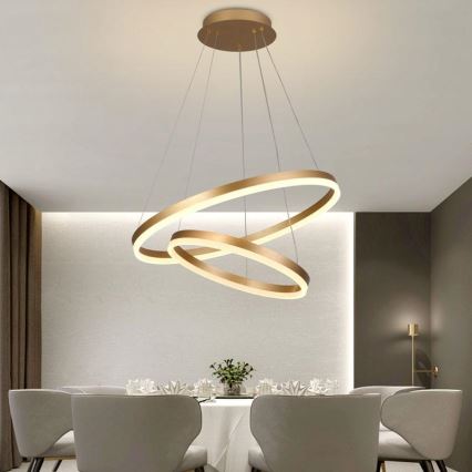 LED pendel dæmpbar LED/70W/230V 3000-6500K diameter 60 cm + fjernbetjening