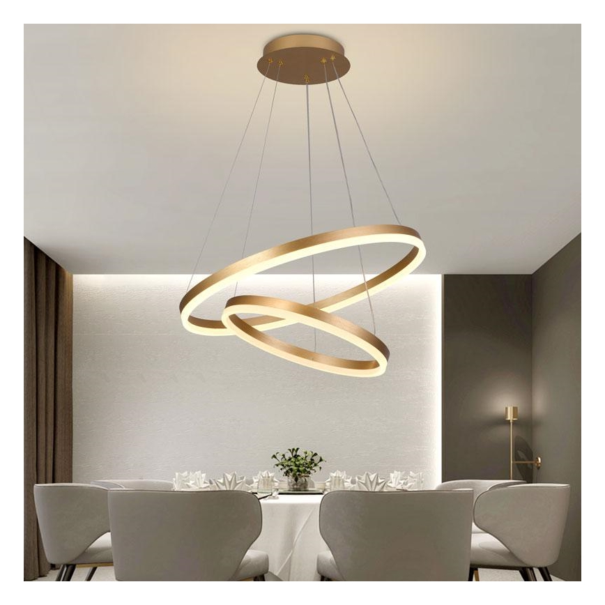 LED pendel dæmpbar LED/70W/230V 3000-6500K diameter 60 cm + fjernbetjening