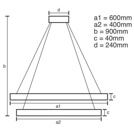 LED pendel dæmpbar LED/70W/230V 3000-6500K diameter 60 cm + fjernbetjening