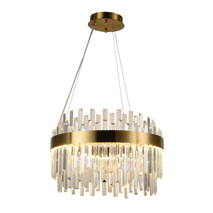 LED krystalpendel dæmpbar LED/70W/230V 3000-6500K guldfarvet + fjernbetjening