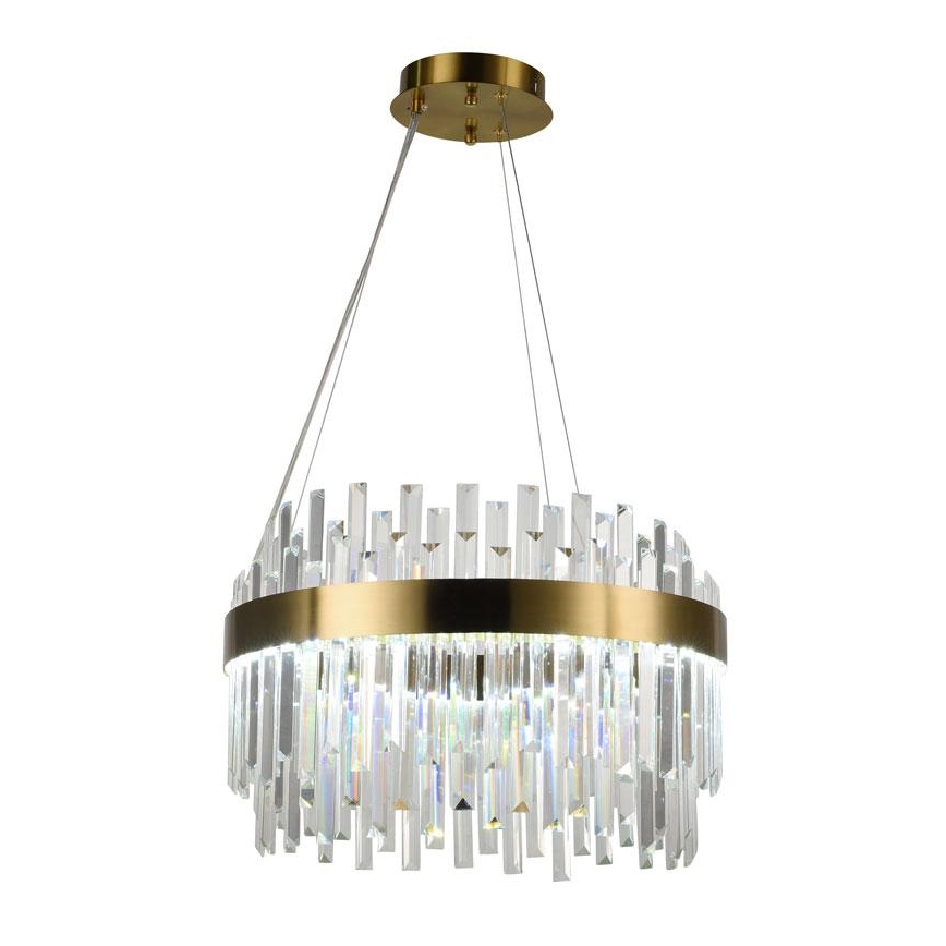LED krystalpendel dæmpbar LED/70W/230V 3000-6500K guldfarvet + fjernbetjening
