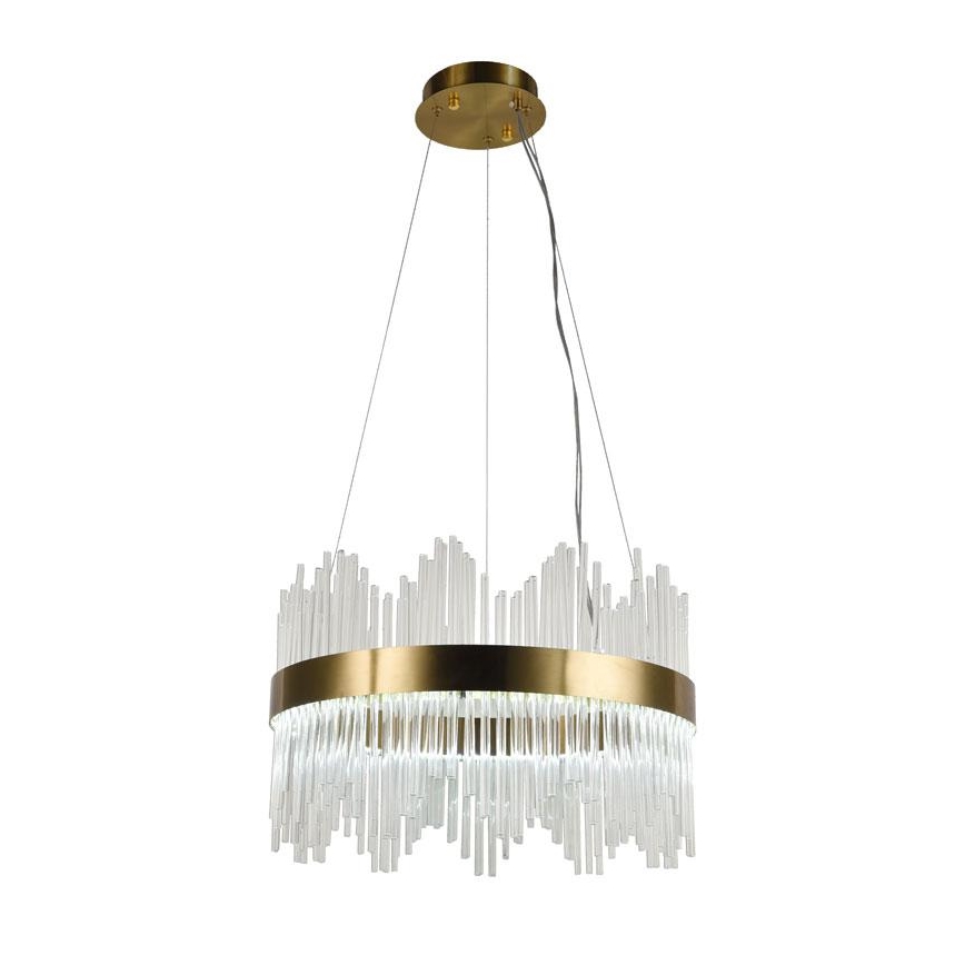 LED krystalpendel dæmpbar LED/70W/230V 3000-6500K guldfarvet + fjernbetjening