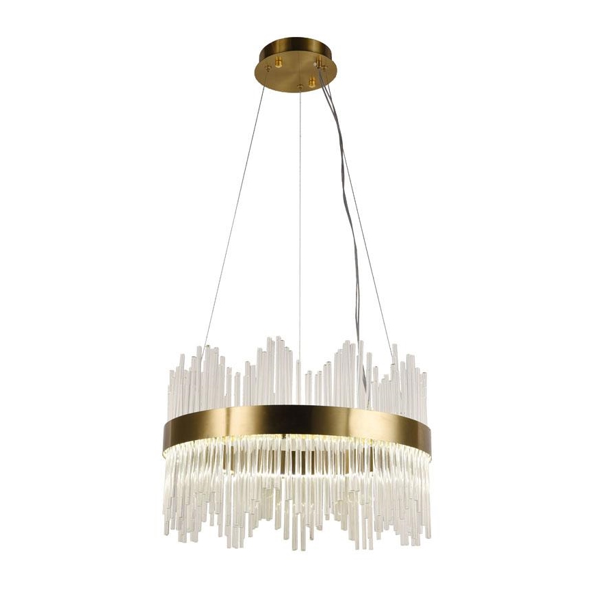 LED krystalpendel dæmpbar LED/70W/230V 3000-6500K guldfarvet + fjernbetjening