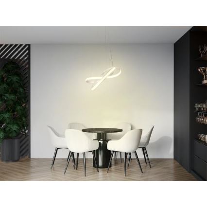 LED pendel dæmpbar LED/70W/230V 3000-6500K diameter 55 cm hvid + fjernbetjening