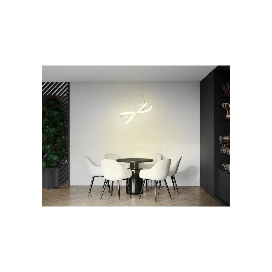 LED pendel dæmpbar LED/70W/230V 3000-6500K diameter 55 cm hvid + fjernbetjening