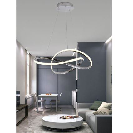 LED pendel dæmpbar LED/70W/230V 3000-6500K skinnende krom + fjernbetjening