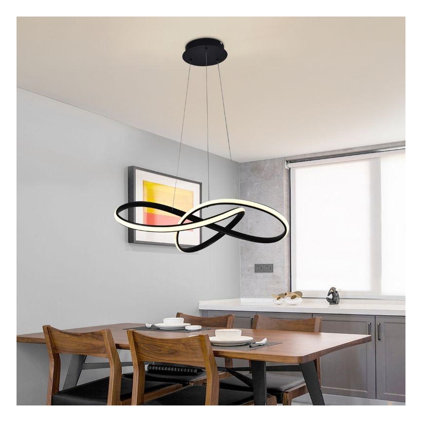 LED pendel dæmpbar LED/70W/230V 3000-6500K sort + fjernbetjening
