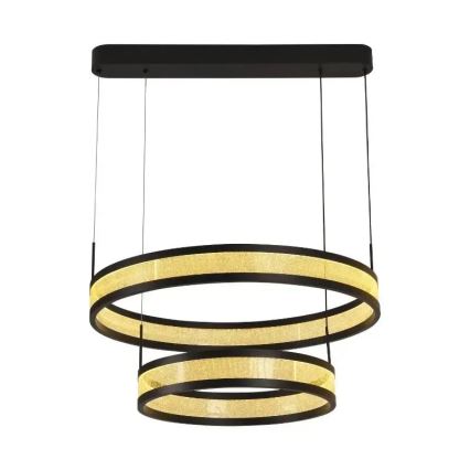 LED pendel dæmpbar LED/70W/230V 3000-6500K diameter 60 cm sort + fjernbetjening