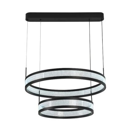 LED pendel dæmpbar LED/70W/230V 3000-6500K diameter 60 cm sort + fjernbetjening