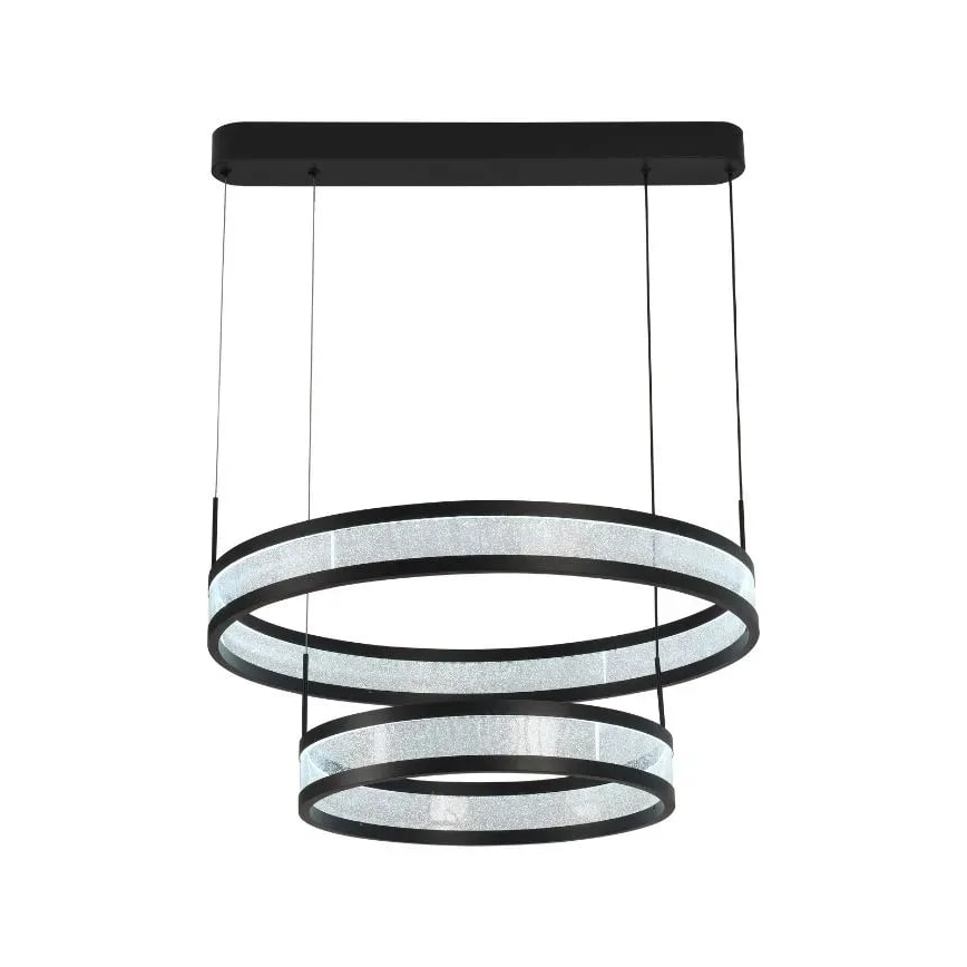 LED pendel dæmpbar LED/70W/230V 3000-6500K diameter 60 cm sort + fjernbetjening