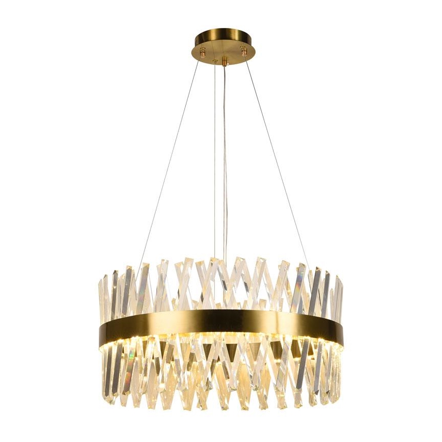 LED krystalpendel dæmpbar LED/80W/230V 3000-6500K guldfarvet + fjernbetjening