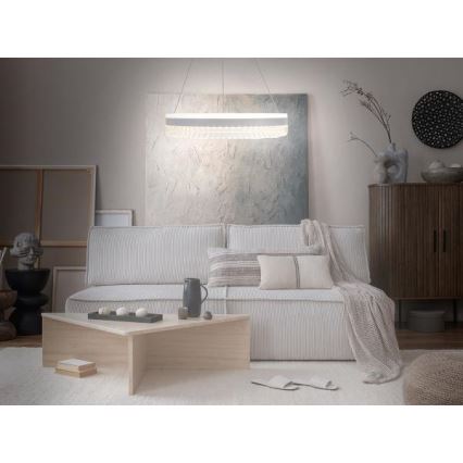 LED Dæmpbar krystal pendel på snor LED/80W/230V 3000-6500K hvid + fjernbetjening