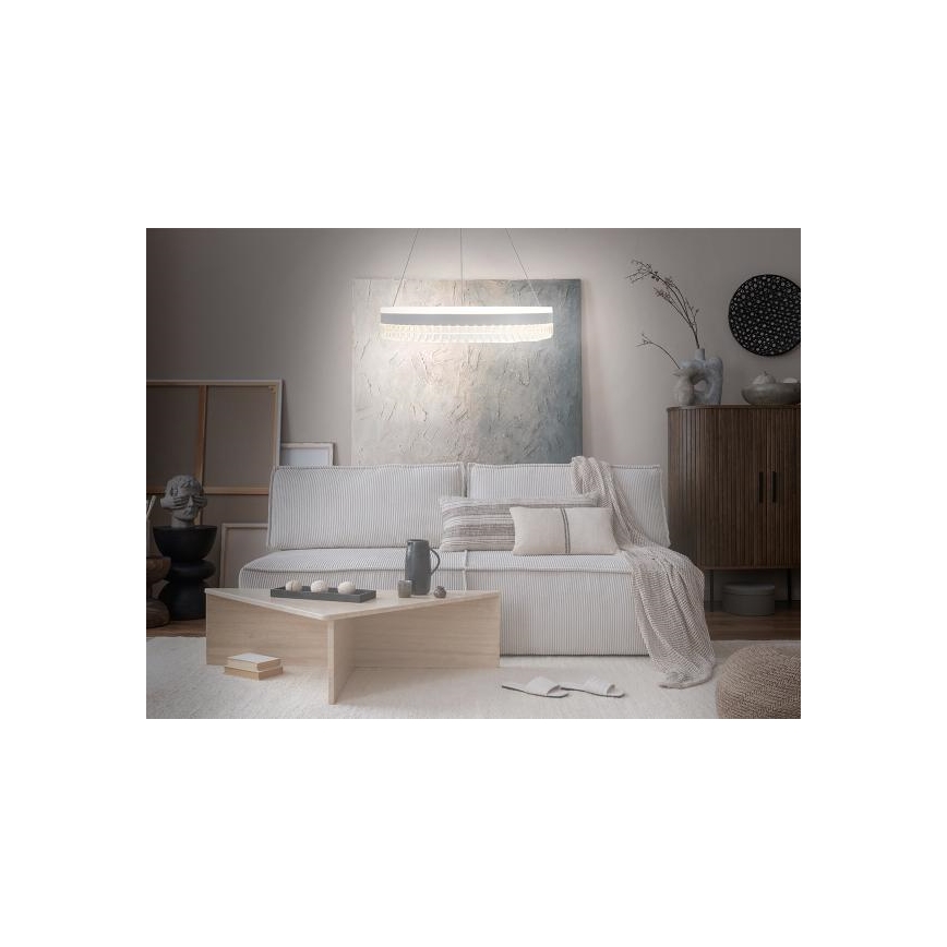 LED Dæmpbar krystal pendel på snor LED/80W/230V 3000-6500K hvid + fjernbetjening
