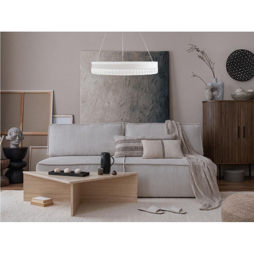 LED Dæmpbar krystal pendel på snor LED/80W/230V 3000-6500K hvid + fjernbetjening