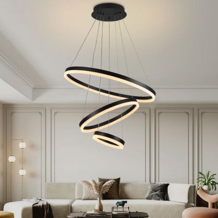 LED pendel dæmpbar LED/85W/230V 3000-6500K diameter 60 cm + fjernbetjening