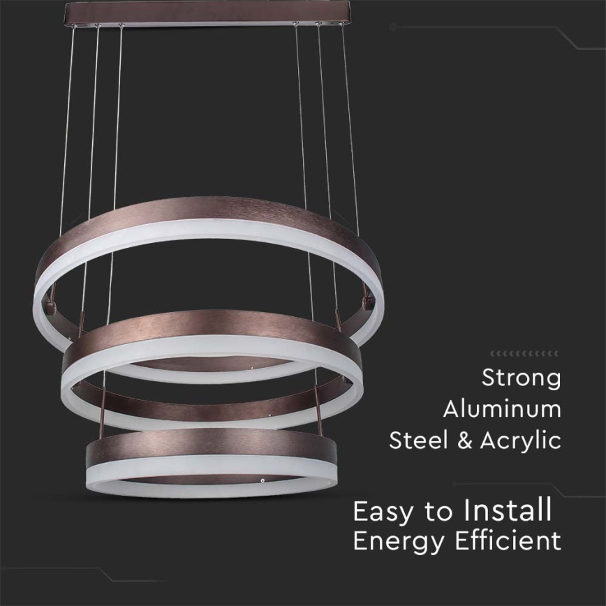 LED pendel dæmpbar LED/86W/230V 3000K brun