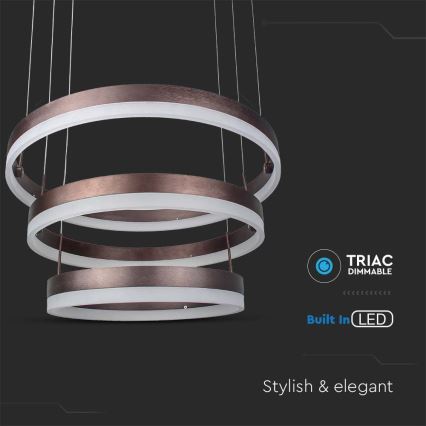 LED pendel dæmpbar LED/86W/230V 3000K brun