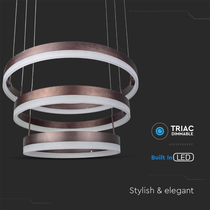 LED pendel dæmpbar LED/86W/230V 3000K brun