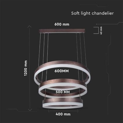 LED pendel dæmpbar LED/86W/230V 3000K brun