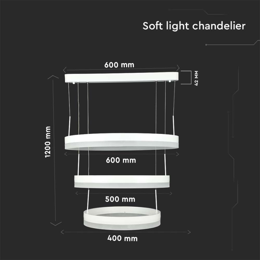 LED pendel dæmpbar LED/86W/230V 3000K hvid