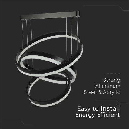 LED pendel dæmpbar LED/86W/230V 3000K sort