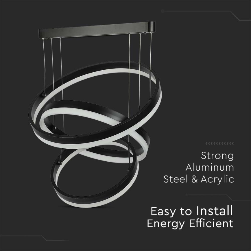 LED pendel dæmpbar LED/86W/230V 3000K sort
