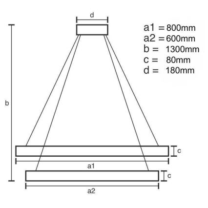 LED krystalpendel dæmpbar LED/90W/230V 3000-6500K guldfarvet/krom + fjernbetjening