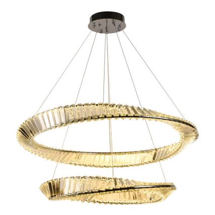 LED Krystalpendel dæmpbar LED/90W/230V 3000-6500K skinnende krom + fjernbetjening
