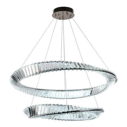 LED Krystalpendel dæmpbar LED/90W/230V 3000-6500K skinnende krom + fjernbetjening