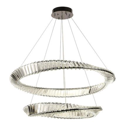 LED Krystalpendel dæmpbar LED/90W/230V 3000-6500K skinnende krom + fjernbetjening