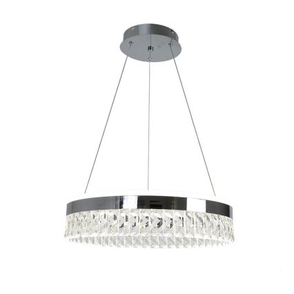 LED Krystalpendel dæmpbar LED/90W/230V 3000-6500K skinnende krom + fjernbetjening
