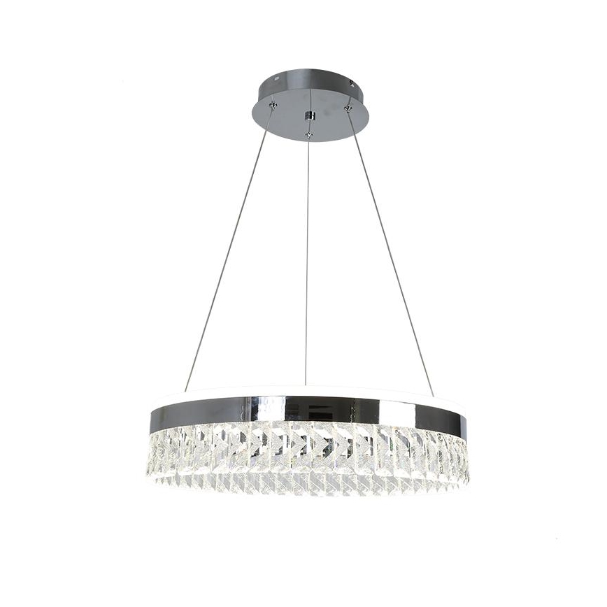 LED Krystalpendel dæmpbar LED/90W/230V 3000-6500K skinnende krom + fjernbetjening