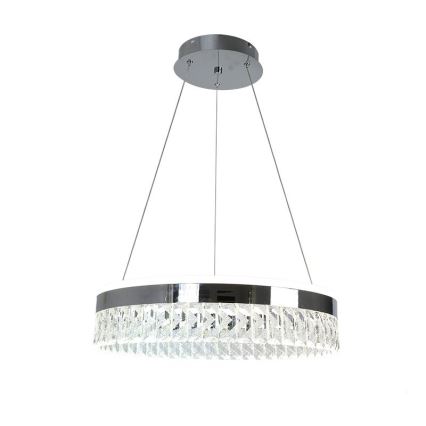 LED Krystalpendel dæmpbar LED/90W/230V 3000-6500K skinnende krom + fjernbetjening