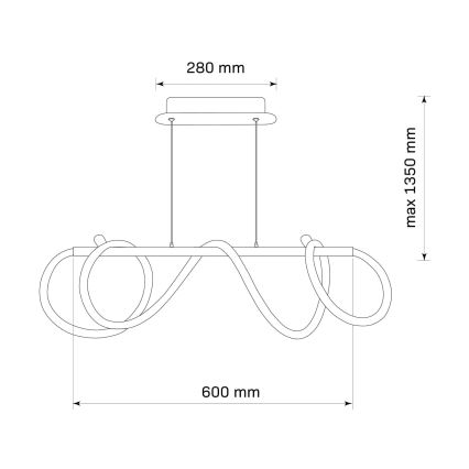 LED pendel EMMA LED/38W/230V sort