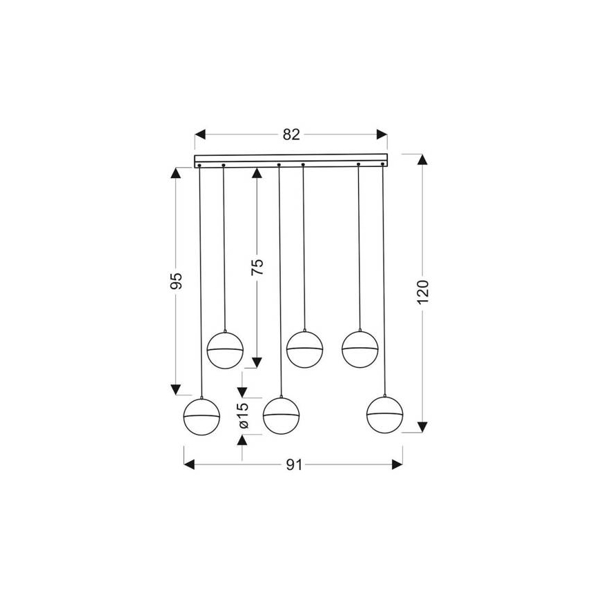LED pendel FURNI 6xLED/5W/230V