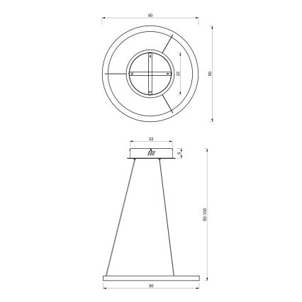 LED pendel GALAXIA LED/26W/230V sort