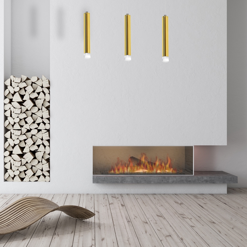 LED pendel GOLDIE 3xLED/15W/230V gylden