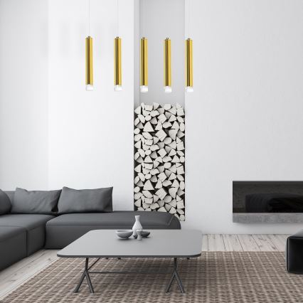LED pendel GOLDIE 5xLED/25W/230V gylden